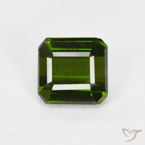 0.98ct Natural Verde escuro Turmalina, Corte Esmeralda, VS