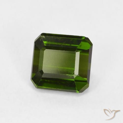 Turmalina Verde escuro Natural 0.98ct, Corte Octógono / Esmeralda, VS