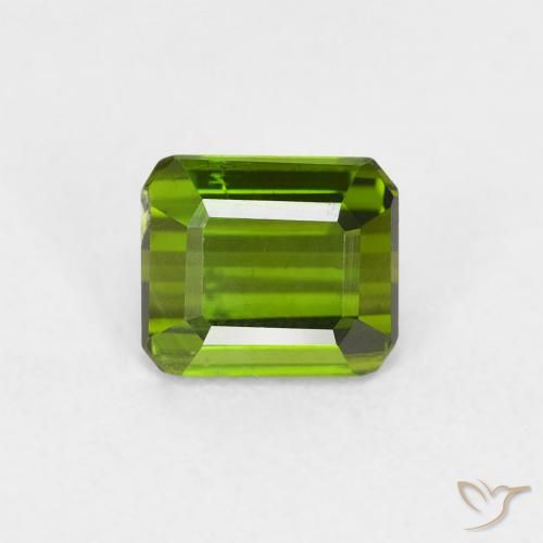 0.72ct Natural Algas Verdes Turmalina, Corte Esmeralda, VVS-VS