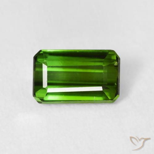 1.21ct Natural verde escuro Turmalina, Corte Esmeralda, VVS-VS