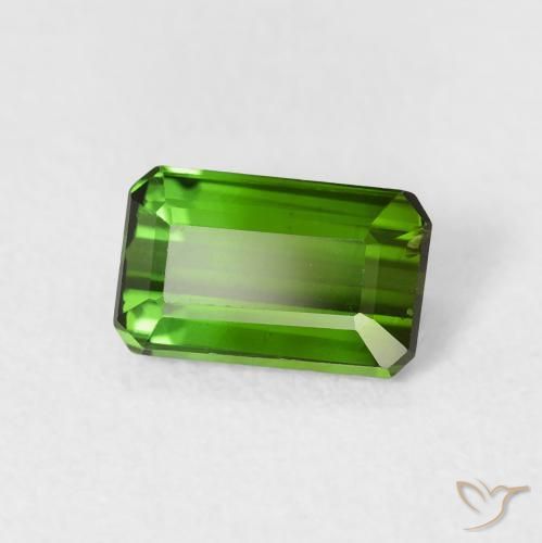 Turmalina verde escuro Natural 1.21ct, Corte Octógono / Esmeralda, VVS-VS
