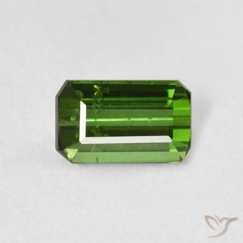 0.75ct Natural Verde médio Turmalina, Corte Esmeralda, VS-SI