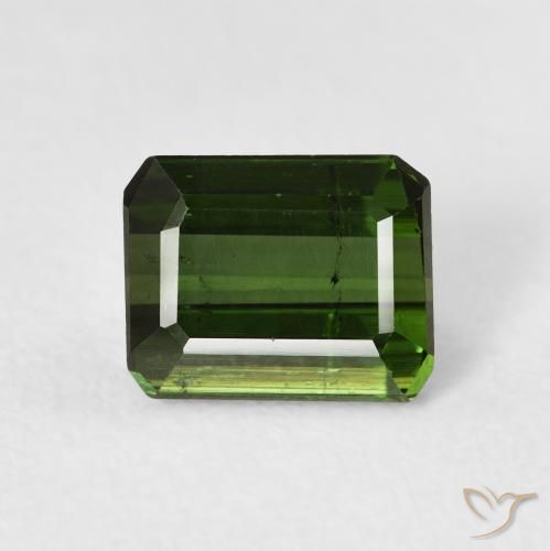 1.74ct Natural Verde floresta Turmalina, Corte Esmeralda, VS-SI