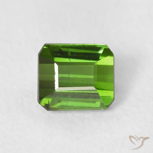 0.53ct Natural verde escuro Turmalina, Corte Esmeralda, VS