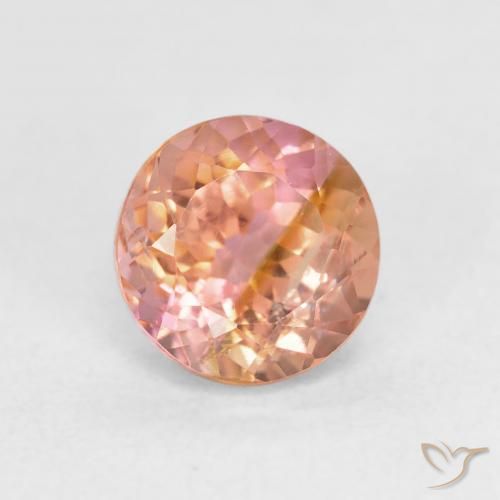 1.41ct Natural Rosa Alaranjado Turmalina, Redondo, VS