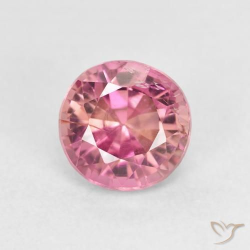 Turmalina Rosa quente Natural 1.49ct, Redondo, VS