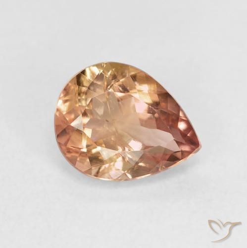 Turmalina Light Earth Orange Natural 1.35ct, Formato de pêra, VS