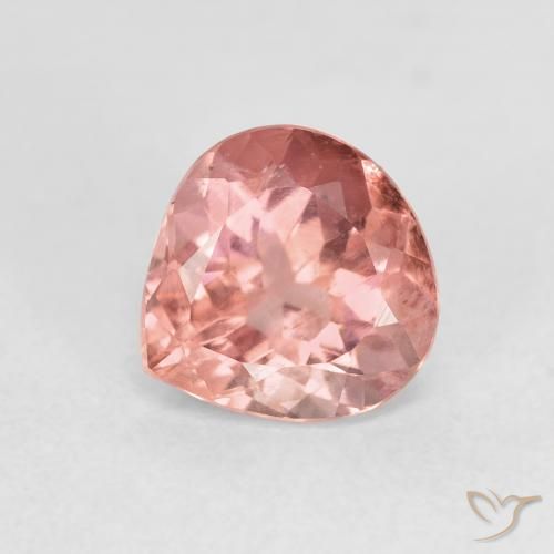 1.28ct Natural rosa avermelhado Turmalina, Formato de pêra, VS