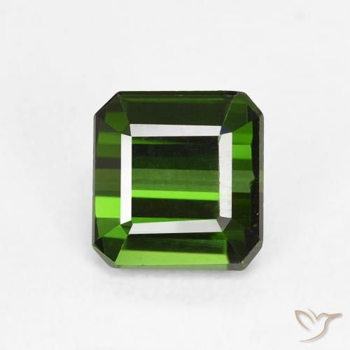 0.90ct Natural Verde floresta Turmalina, Corte Esmeralda, VVS
