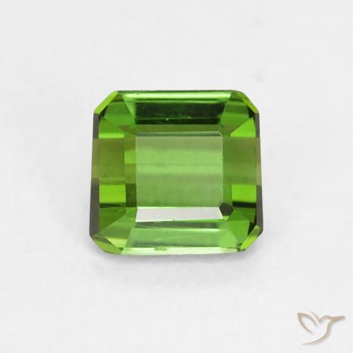0.68ct Natural verde escuro Turmalina, Corte Esmeralda, VVS