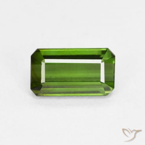 0.90ct Natural Verde escuro Turmalina, Corte Esmeralda, VVS