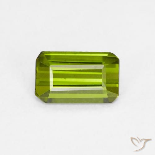 0.59ct Natural Verde Terroso Turmalina, Corte Esmeralda, VVS