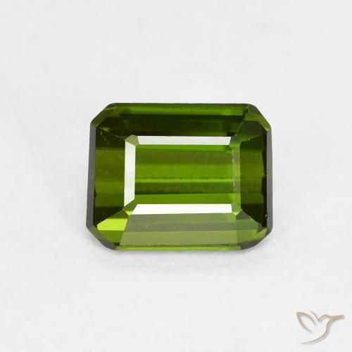 0.75ct Natural Verde escuro Turmalina, Corte Esmeralda, VVS-VS