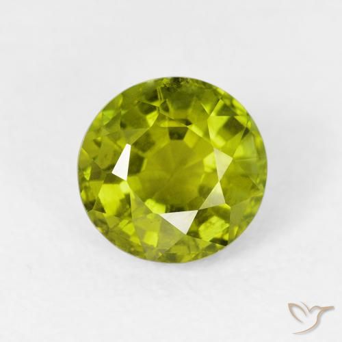 1.52ct Natural Verde oliva Turmalina, Redondo, VS