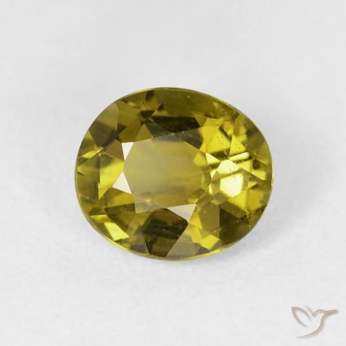 Turmalina Verde amarelado Natural 1.75ct, oval, VS