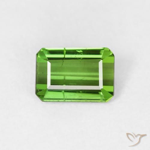 0.75ct Natural Verde médio Turmalina, Corte Esmeralda, VS-SI