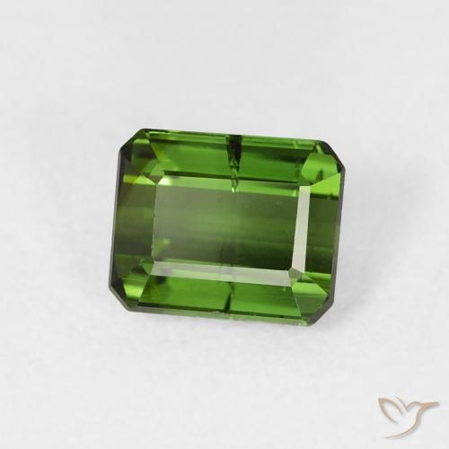 Turmalina Verde Terroso Natural 1.22ct, Corte Octógono / Esmeralda, SI