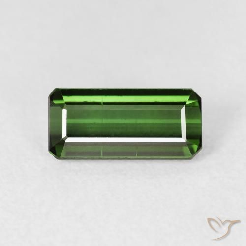 1.58ct Natural Verde Terroso Turmalina, Corte Esmeralda, VS