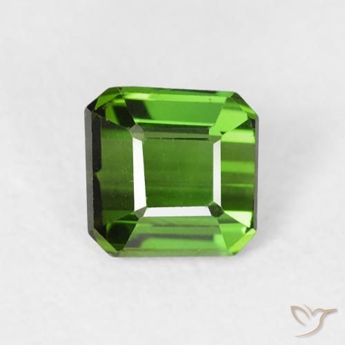 0.58ct Natural verde escuro Turmalina, Corte Esmeralda, VVS-VS