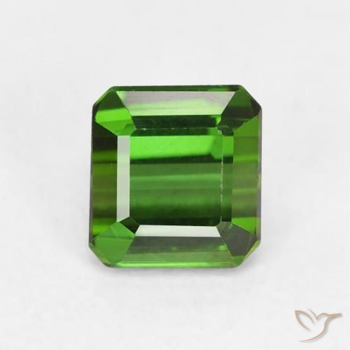 0.78ct Natural verde escuro Turmalina, Corte Esmeralda, VVS