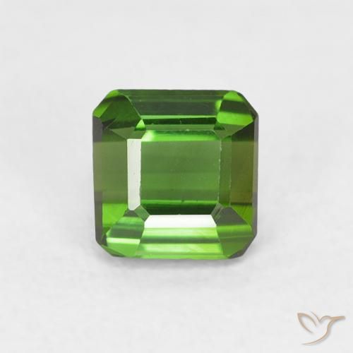 0.64ct Natural Verde médio Turmalina, Corte Esmeralda, VVS