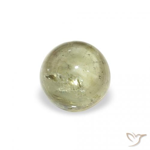 0.65ct Natural Verde amarelado Turmalina, Redondo, Transparente