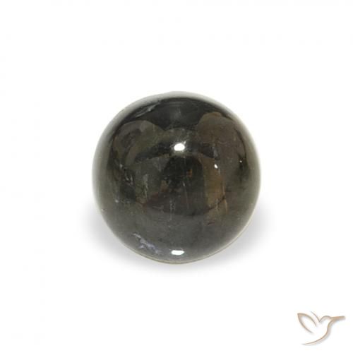 0.64ct Natural Verde escuro Turmalina, Redondo, Transparente