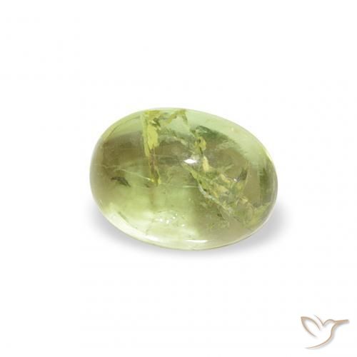 Turmalina verde quente Natural 0.77ct, oval, Transparente