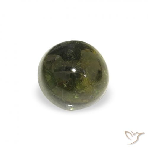 0.54ct Natural Verde escuro Turmalina, Redondo, Transparente