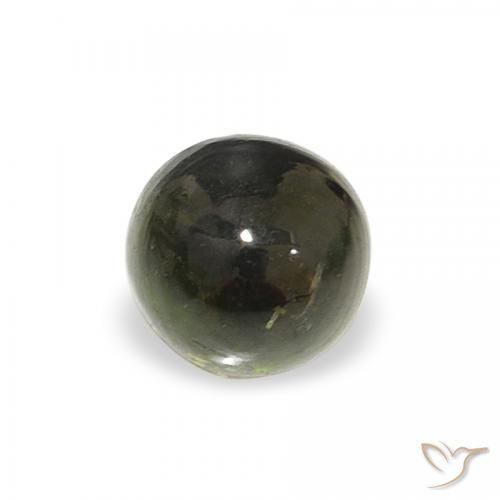 0.62ct Natural verde escuro Turmalina, Redondo, Transparente