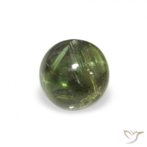 Turmalina Verde Terroso Natural 0.55ct, Redondo, Transparente