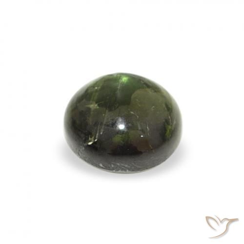Turmalina Verde Terroso Natural 0.55ct, Redondo, Transparente