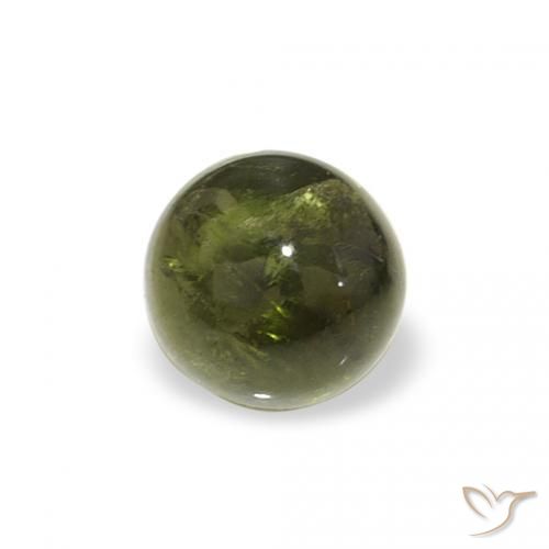 Turmalina verde quente Natural 0.75ct, Redondo, Transparente
