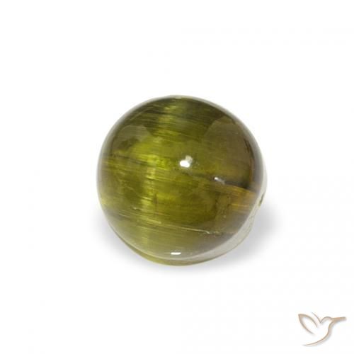 Turmalina Verde amarelado Natural 0.84ct, Redondo, Transparente