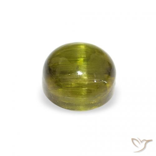 Turmalina Verde amarelado Natural 0.84ct, Redondo, Transparente