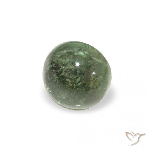 Turmalina Verde Terroso Natural 0.66ct, Redondo, Transparente