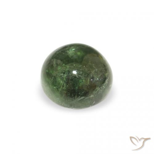 Turmalina Verde Terroso Natural 0.66ct, Redondo, Transparente