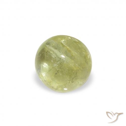 Turmalina Verde amarelado Natural 0.59ct, Redondo, Transparente