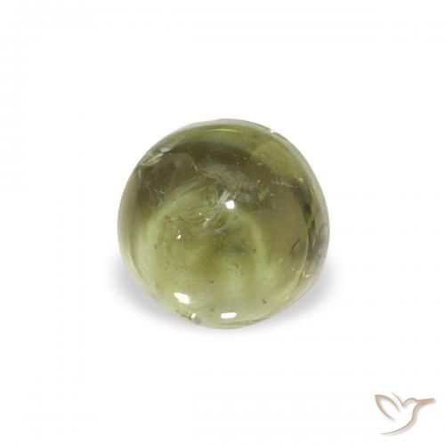 Turmalina Verde amarelado Natural 0.71ct, Redondo, Transparente