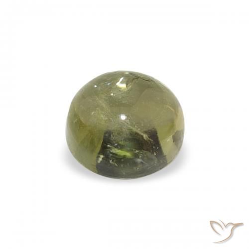 Turmalina Verde amarelado Natural 0.71ct, Redondo, Transparente