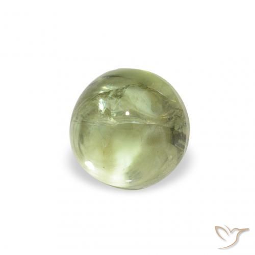 Turmalina Amarelo verde Natural 0.64ct, Redondo, Transparente