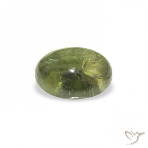Turmalina Verde Terroso Natural 0.84ct, oval, Transparente