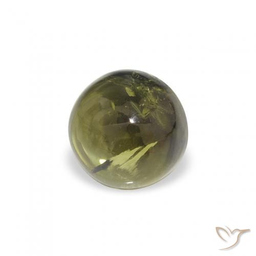 Turmalina Verde Terroso Natural 0.61ct, Redondo, Transparente