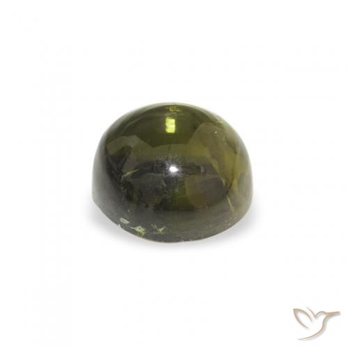Turmalina Verde Terroso Natural 0.61ct, Redondo, Transparente