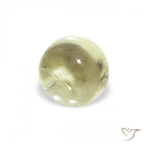 Turmalina Amarelo verde Natural 0.64ct, Redondo, Transparente