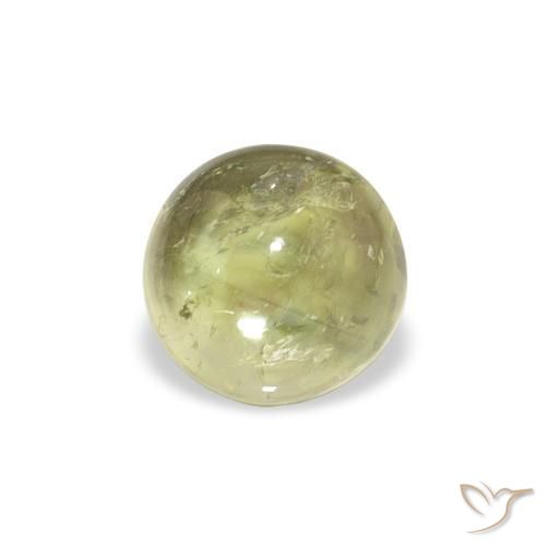 Turmalina Verde Terroso Quente Natural 1.35ct, Redondo, Transparente
