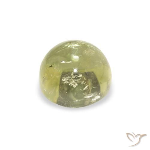 Turmalina Verde Terroso Quente Natural 1.35ct, Redondo, Transparente