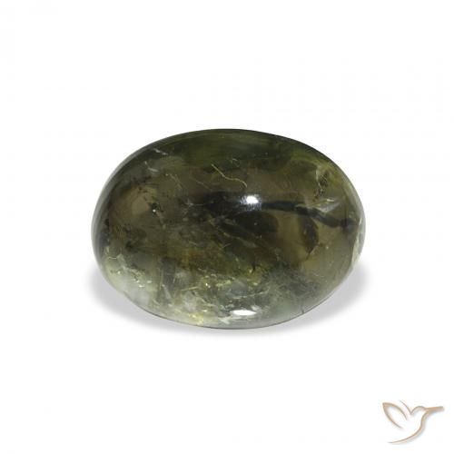 1.82ct Natural verde escuro Turmalina, oval, Transparente