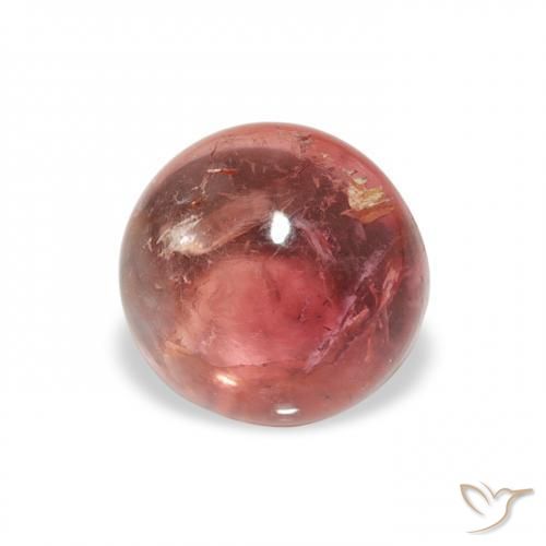 Turmalina vermelho indiano Natural 0.92ct, Redondo, Transparente