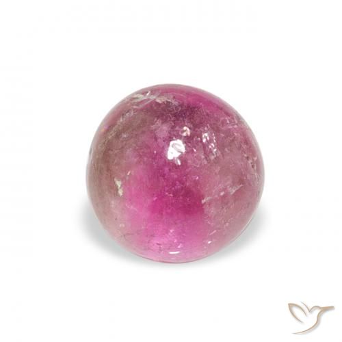 0.66ct Natural Rosa quente Turmalina, Redondo, Transparente